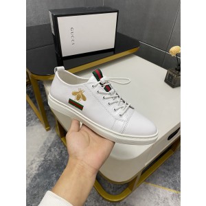 Gucci Yellow Bee White Shoes