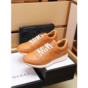 Gucci Logo Brown Leather Sneaker