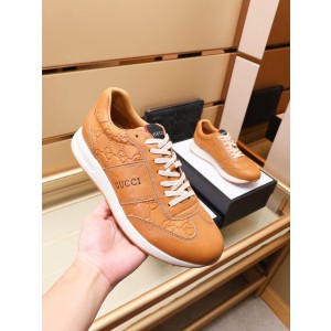Gucci Logo Brown Leather Sneaker