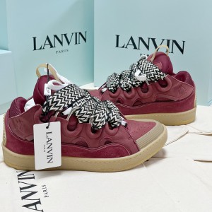 Lanvin Wine Curb Sneakers
