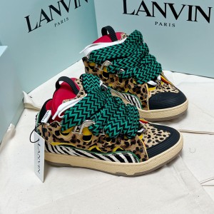 Lanvin Leopard Curb Sneakers