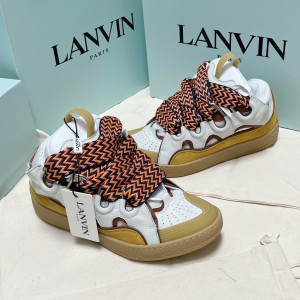 Lanvin White Ivory Curb Sneakers