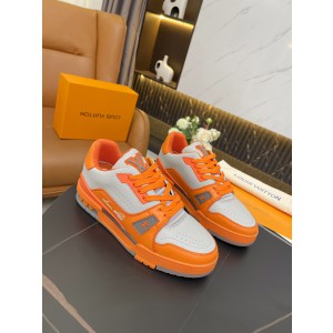 Louis Vuitton LV Trainer Grey Orange Sneakers
