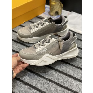 Fendi Flow Grey Fabric Trainers Sneakers