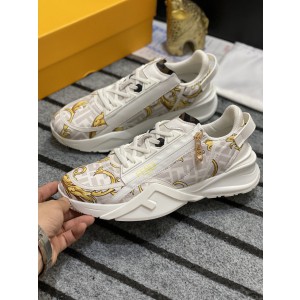 Fendi Flow White Flower Low Top Sneakers