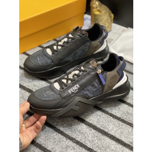 Fendi Logo Print Lace Up Sneakers