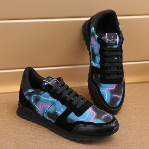 Valentino Garavani Neon Camouflage Rockrunner Sneakers