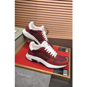 Tom Ford Men Jagga Low Top Wine Sneaker