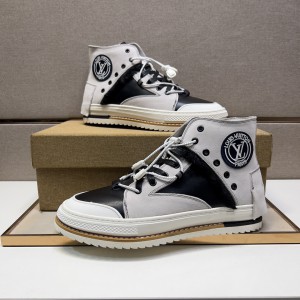 Louis Vuitton High Top White Black Sneakers