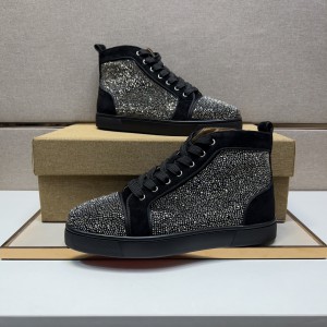 Christian Louboutin's Suede calf and strass sneakers 