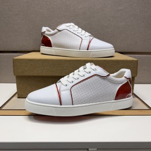 Christian Louboutin Bicolor Low-Top Logo Sneakers