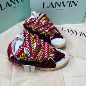 Lanvin Red White Curb Sneakers