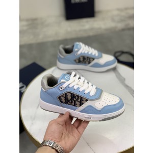 Dior B27 Low Light Blue and White Gray Sneakers