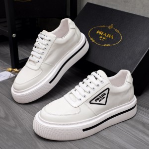 Prada Nylon Leather White Shoes