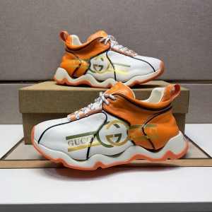 Gucci White Orange Sneakers