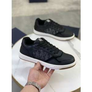 Dior B27 Black Smooth Calfskin Oblique Galaxy Leather