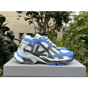 Balenciaga Runner Sneaker in blue, white and grey nylon and suede-like fabric
