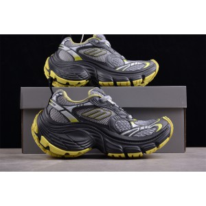 Balenciaga 10XL Sneaker in grey and yellow mesh, TPU and rubber