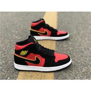 Air Jordan 1 Mid Black Hot Punch (W)