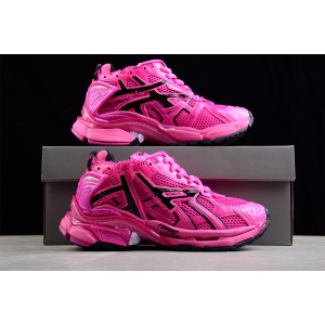 Balenciaga Runner Sneaker in dark pink and black mesh and nylon