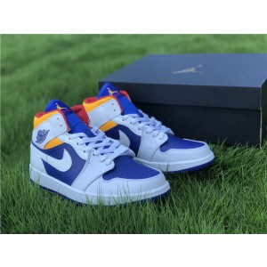 Air Jordan 1 Mid Royal Blue Laser Orange