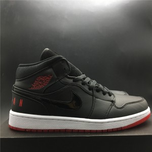 Air Jordan 1 Mid Black University Red