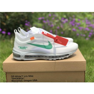 NIKE AIR MAX 97 Off-White/Wolf Grey White Green AJ4585-101 (OW-0014)