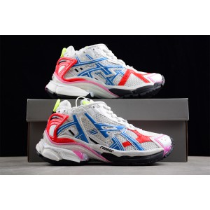 Balenciaga Runner Sneaker in White Red Blue Fluo green