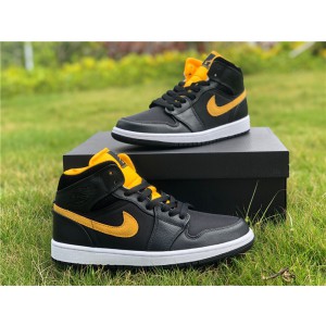 Air Jordan 1 Mid Black University Gold