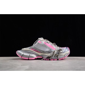 Balenciaga's 3XL Mules Sneaker in grey silver, pink mesh and polyurethane