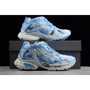 Balenciaga Runner Sneaker in Light Blue and Off-White Mesh and Nylon