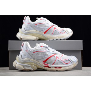 Balenciaga Runner 2.0 Sneaker in white, beige and red mesh and polyurethane
