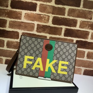 Gucci Fake/Not Print Pouch