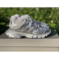 Balenciaga Track Sneaker Silver with Fur