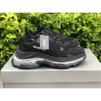 Balenciaga Triple S Clear Sole Black Silver