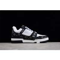 LV Trainer Sneaker Black Denim Monogram