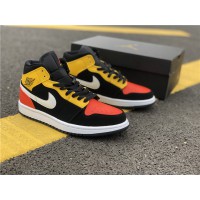 Air Jordan 1 Mid Black Amarillo Orange