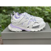Balenciaga Track3.0 Clear Sole Sneaker White - Purple