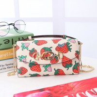 Gucci Zumi Smooth Leather with strawberries Mini Bag 