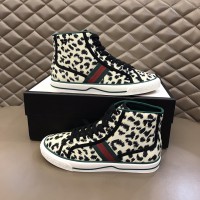 Gucci Tennis 1977 Leopard-Print High Top Sneakers