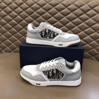 Dior B27 low-top sneaker in gray and white smooth calfskin 3SN272ZIR_H165