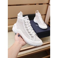Dior Ankle Oblique Jacquard and White Rubber Boots