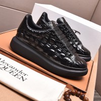 Alexander McQueen Black Croc Oversized Sneakers