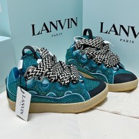 Lanvin Blue Crystal Curb Sneakers