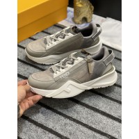 Fendi Flow Grey Fabric Trainers Sneakers