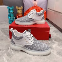 Dior Grey Logo White Shoes