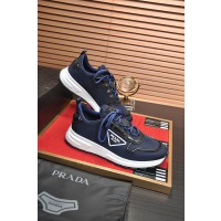 Prada Navy Lace Up Sneakers