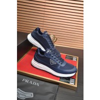 Prada Navy Lace Up Sneakers