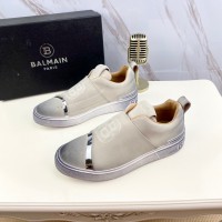 Balmain White Leather Shoes