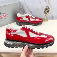 Prada Red/White America's Cup Patent Leather sneakers